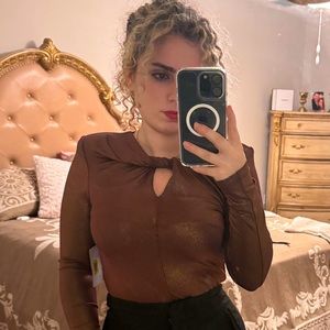 Burgundy shimmer bodysuit‎